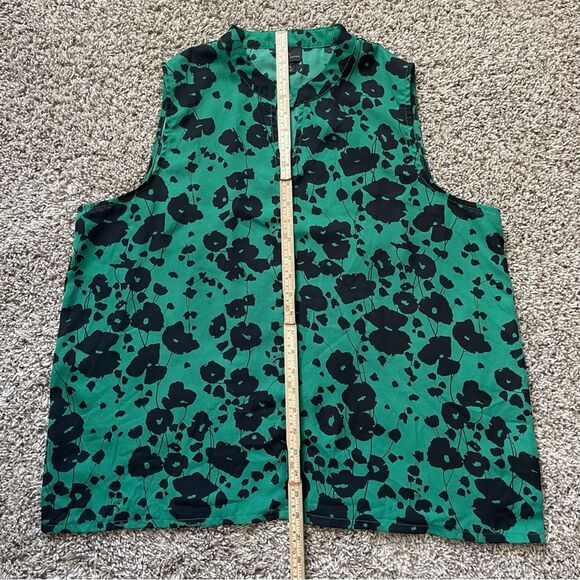 Worthington Sleeveless floral print pattern green black blouse ladies XL - Picture 8 of 9